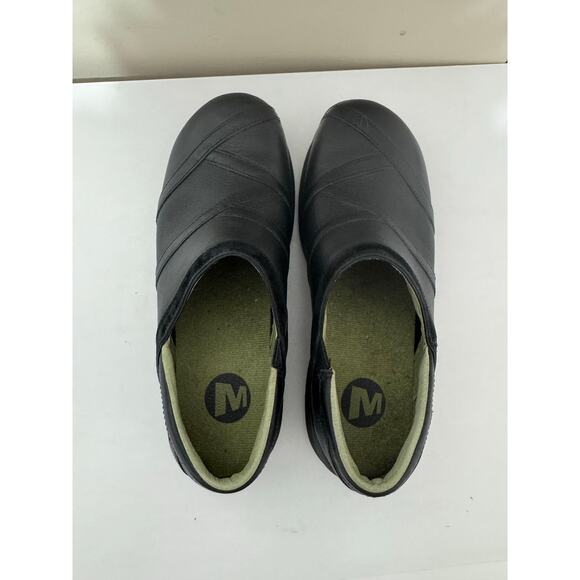 Merrell Women’s Primo Patch Black Leather Slip On Clogs Shoes Size 7.5 - Picture 7 of 12